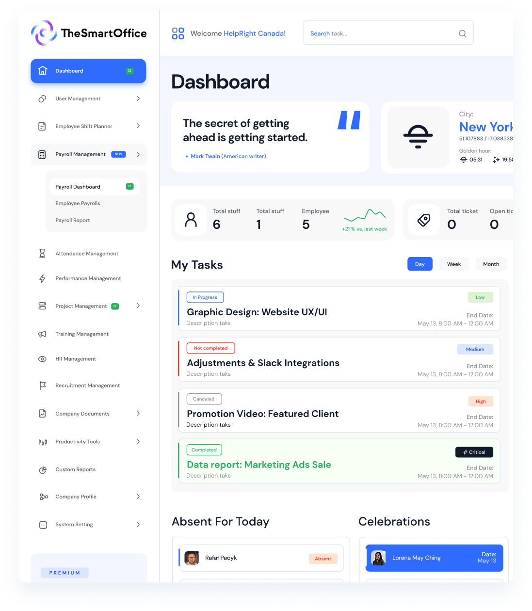 The Smart office Dashboard