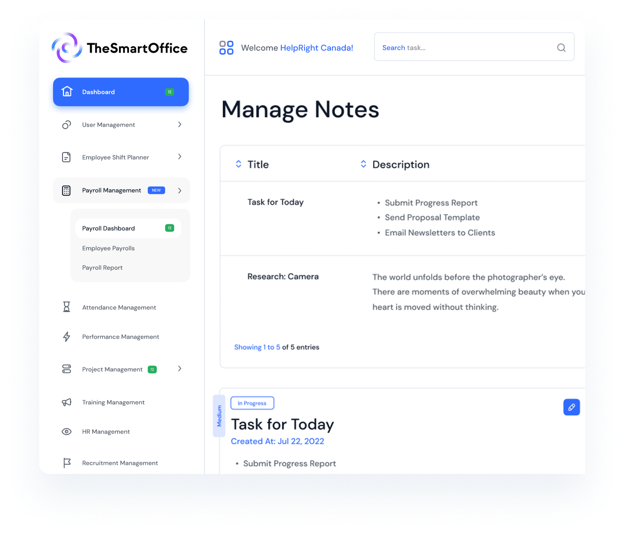 The Smart office Dashboard